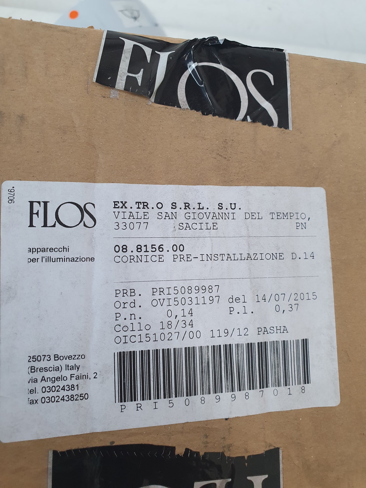 Lampada Flos 03.4420.B1BDA Kap 145 con cornice Flos 08.8156.00