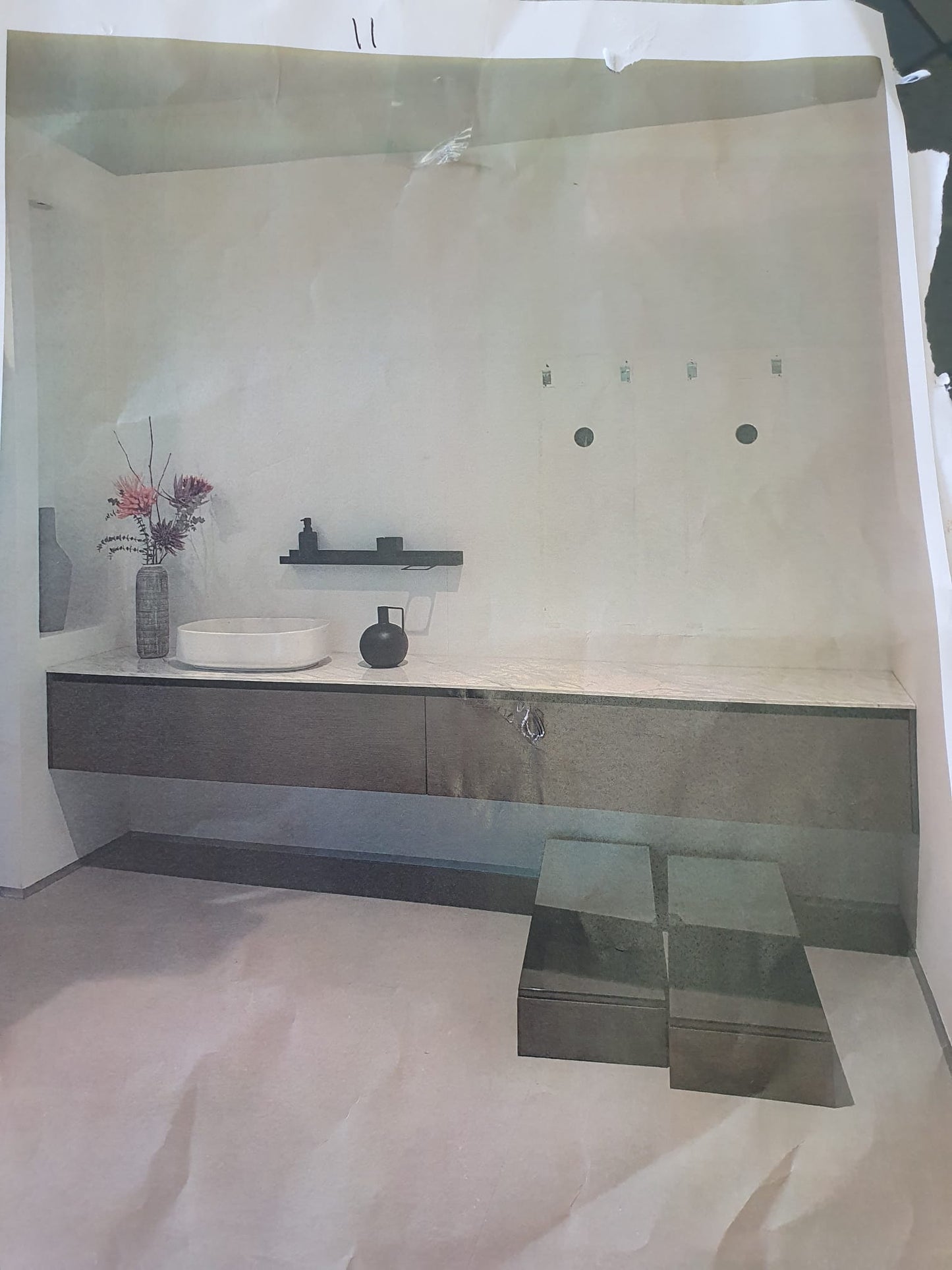Mobile da bagno moderno sospeso a muro