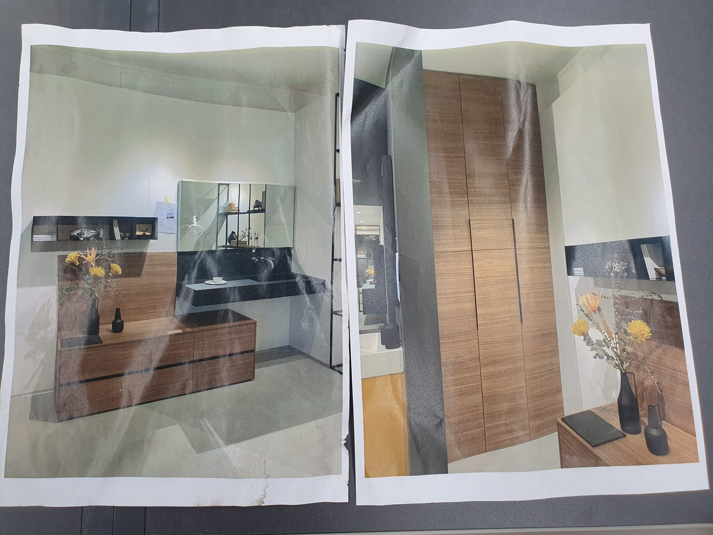 Mobile bagno moderno rovere con blocco colonne