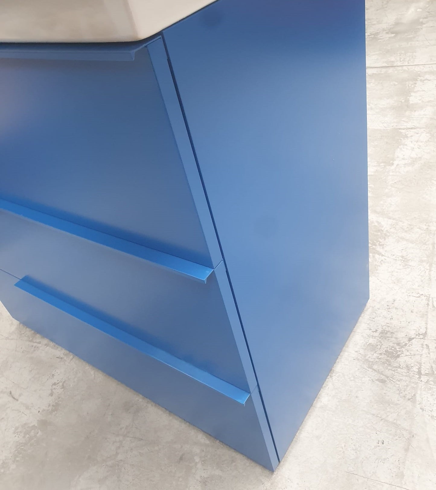 Mobile da bagno 3 cassetti blu con specchio