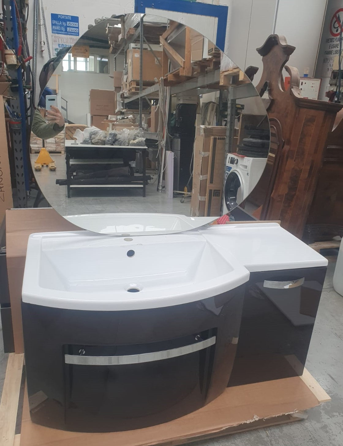 Mobile bagno semicurvo amaranto