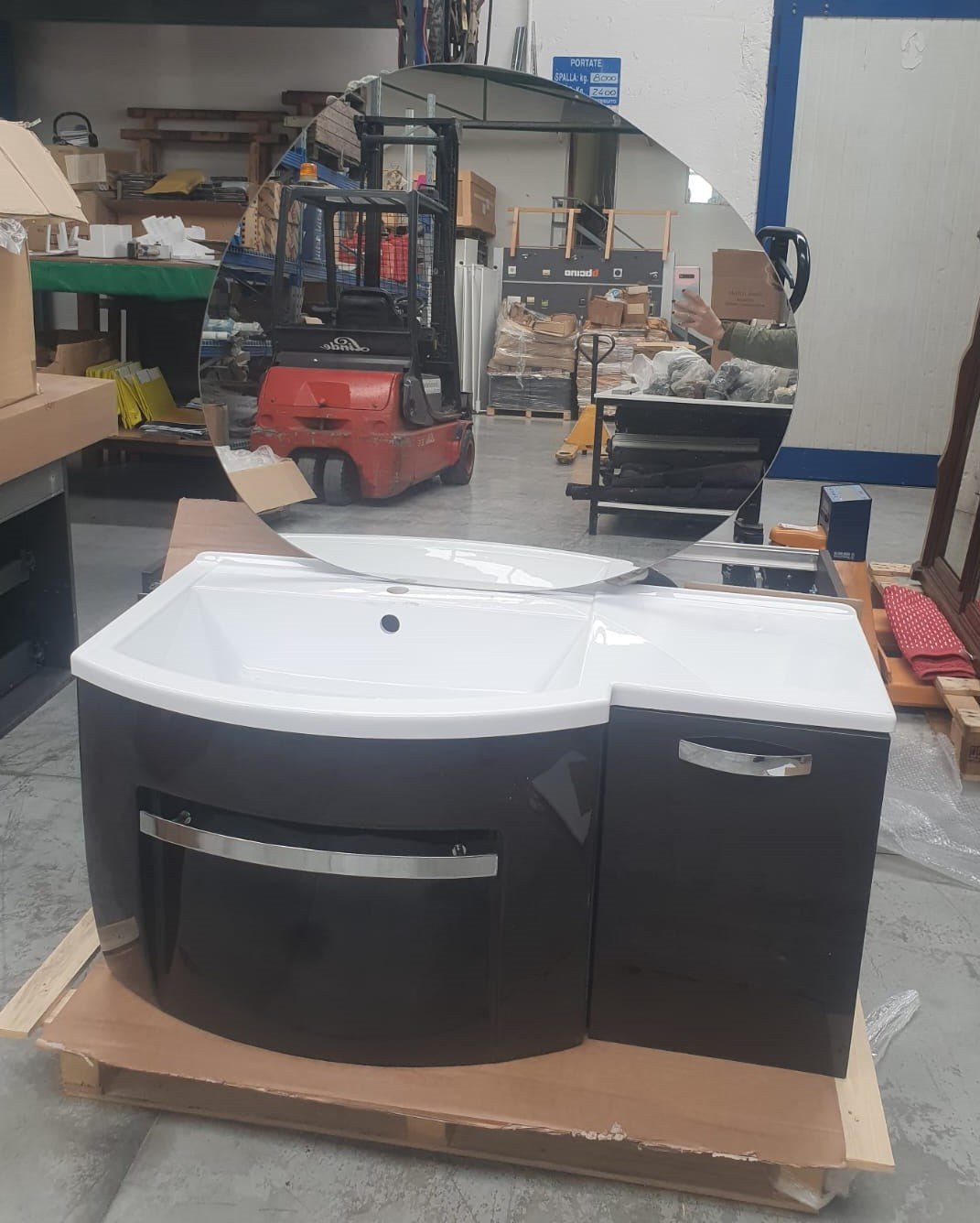 Mobile bagno semicurvo amaranto