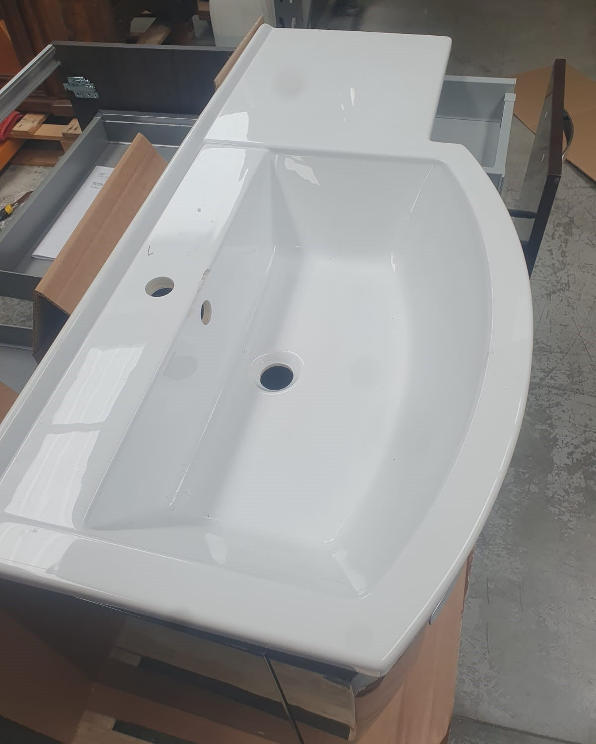Mobile bagno semicurvo amaranto