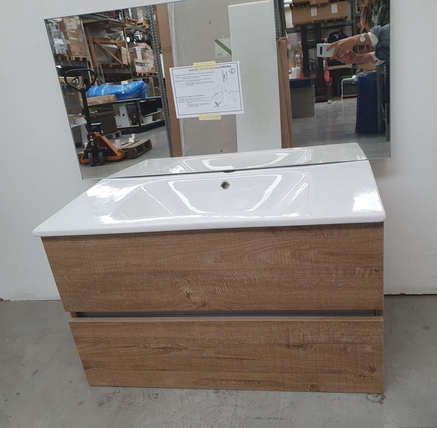 Mobile bagno rovere L 86 cm