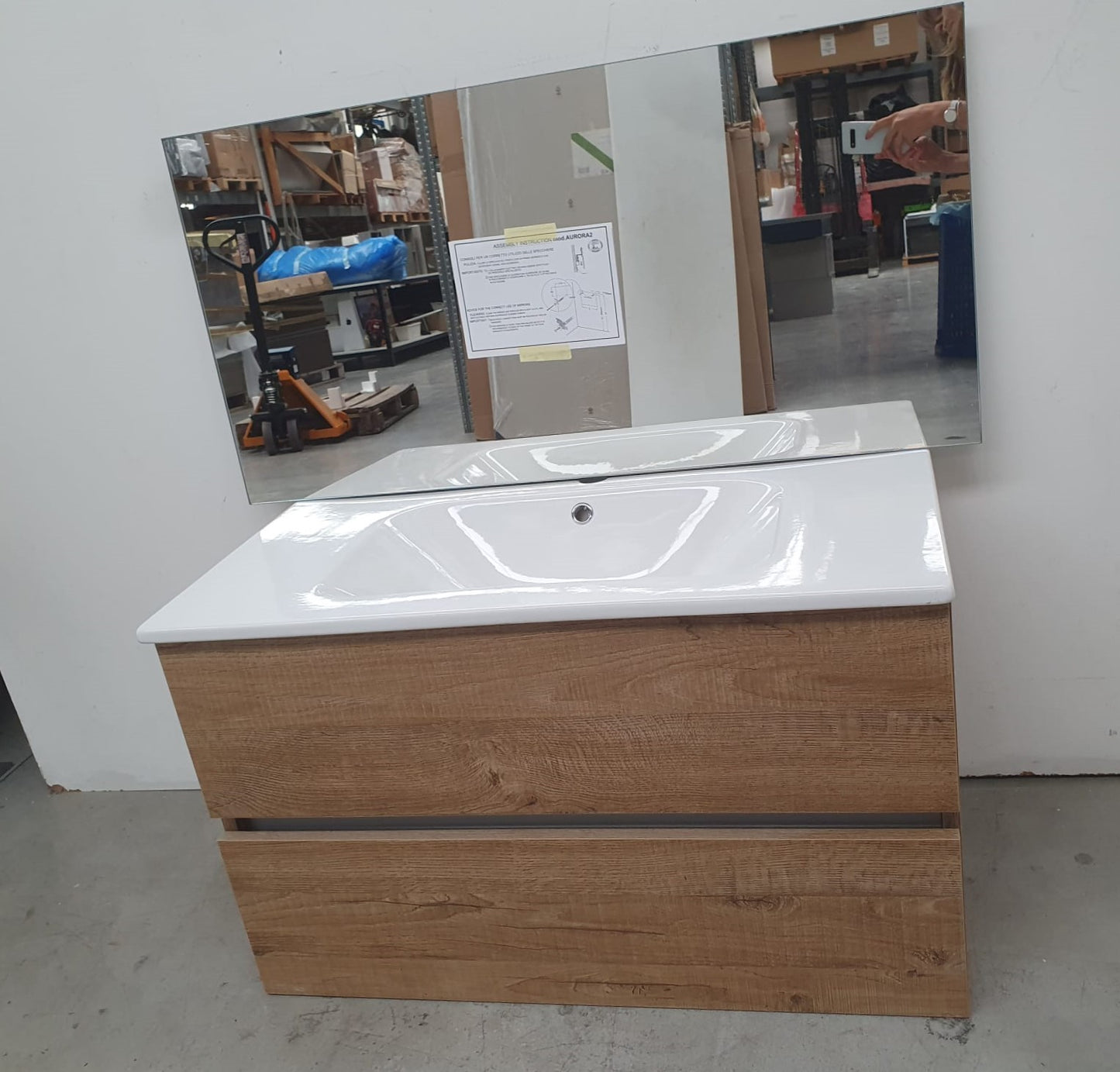 Mobile bagno rovere L 86 cm