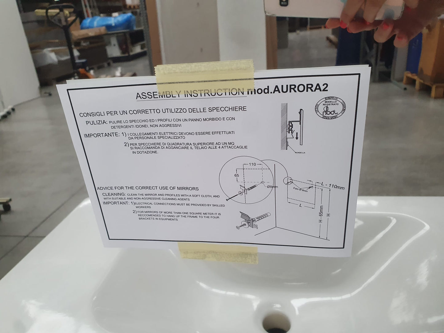 Mobile bagno rovere L 86 cm