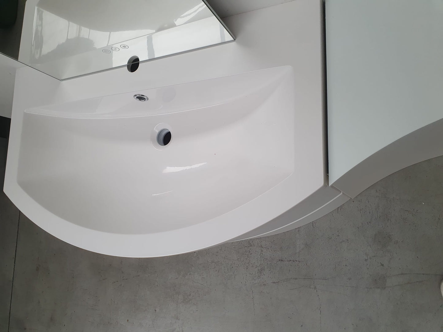 Mobile da bagno bianco semicurvo L 111 cm