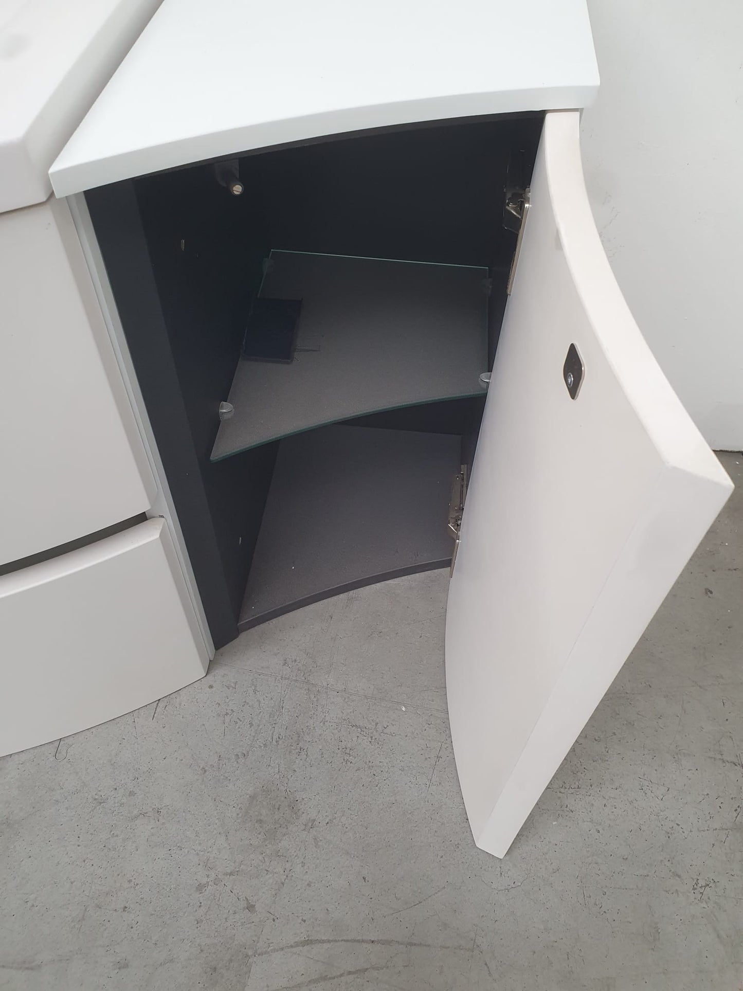 Mobile da bagno bianco semicurvo L 111 cm