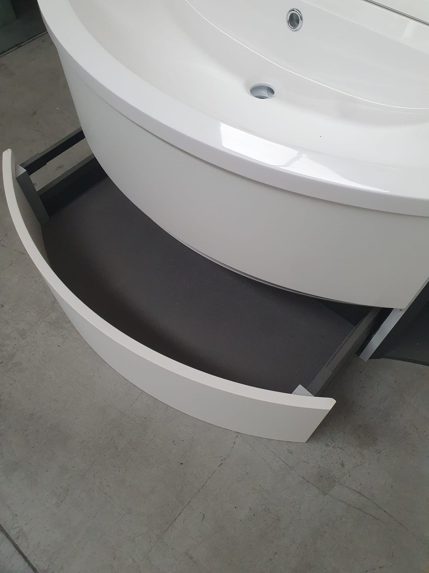 Mobile da bagno bianco semicurvo L 111 cm