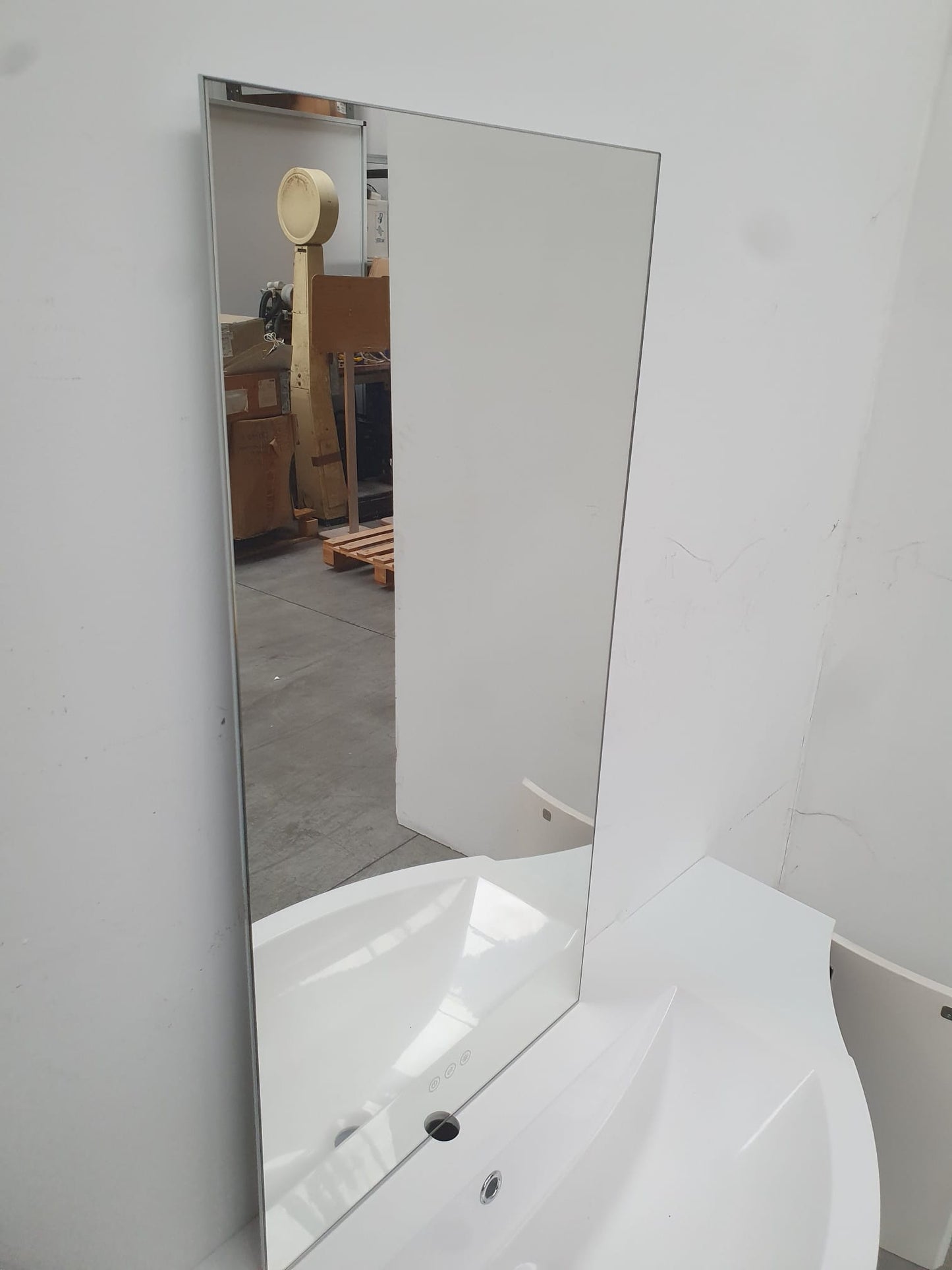 Mobile da bagno bianco semicurvo L 111 cm