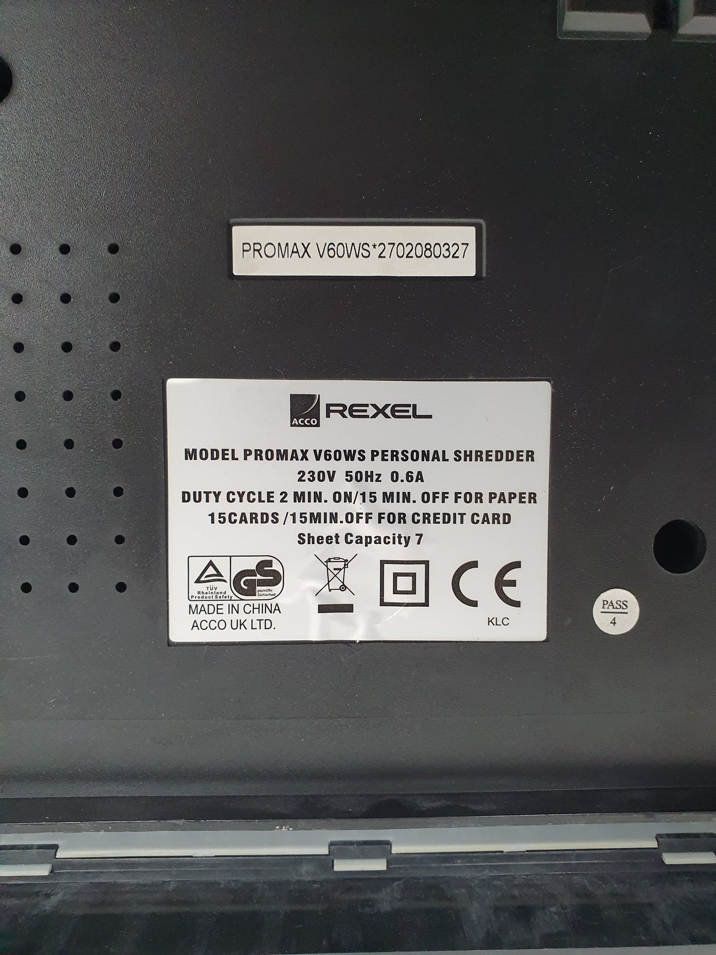Distruggi documenti Rexel Promax V60WS