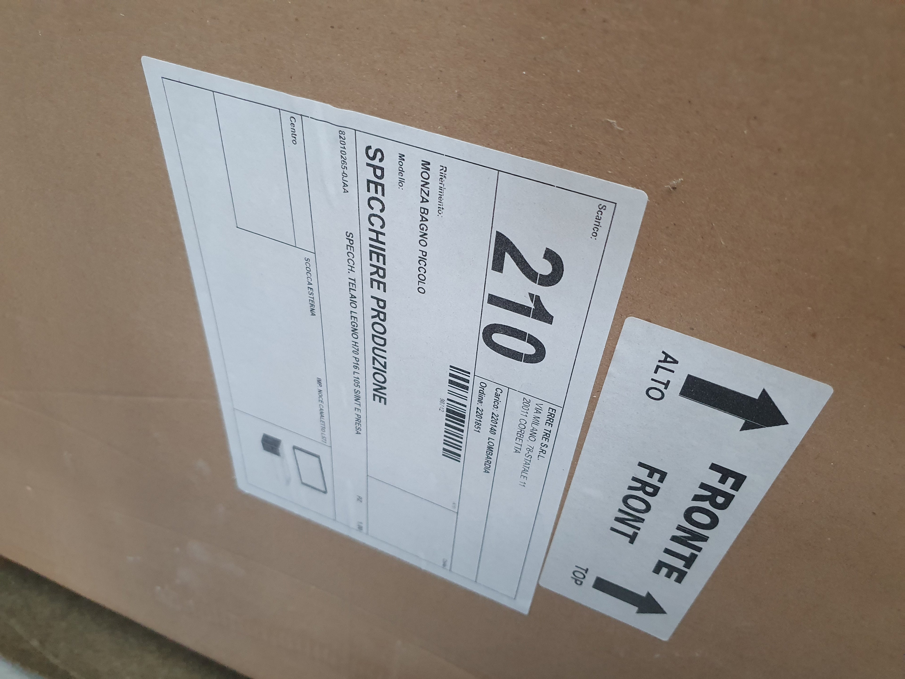 Specchio rif. 1 cornice rovere