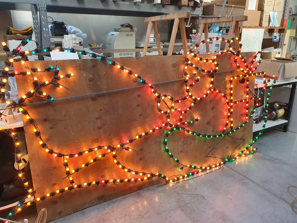 Luminaria Babbo Natale 3 metri con slitta e renna