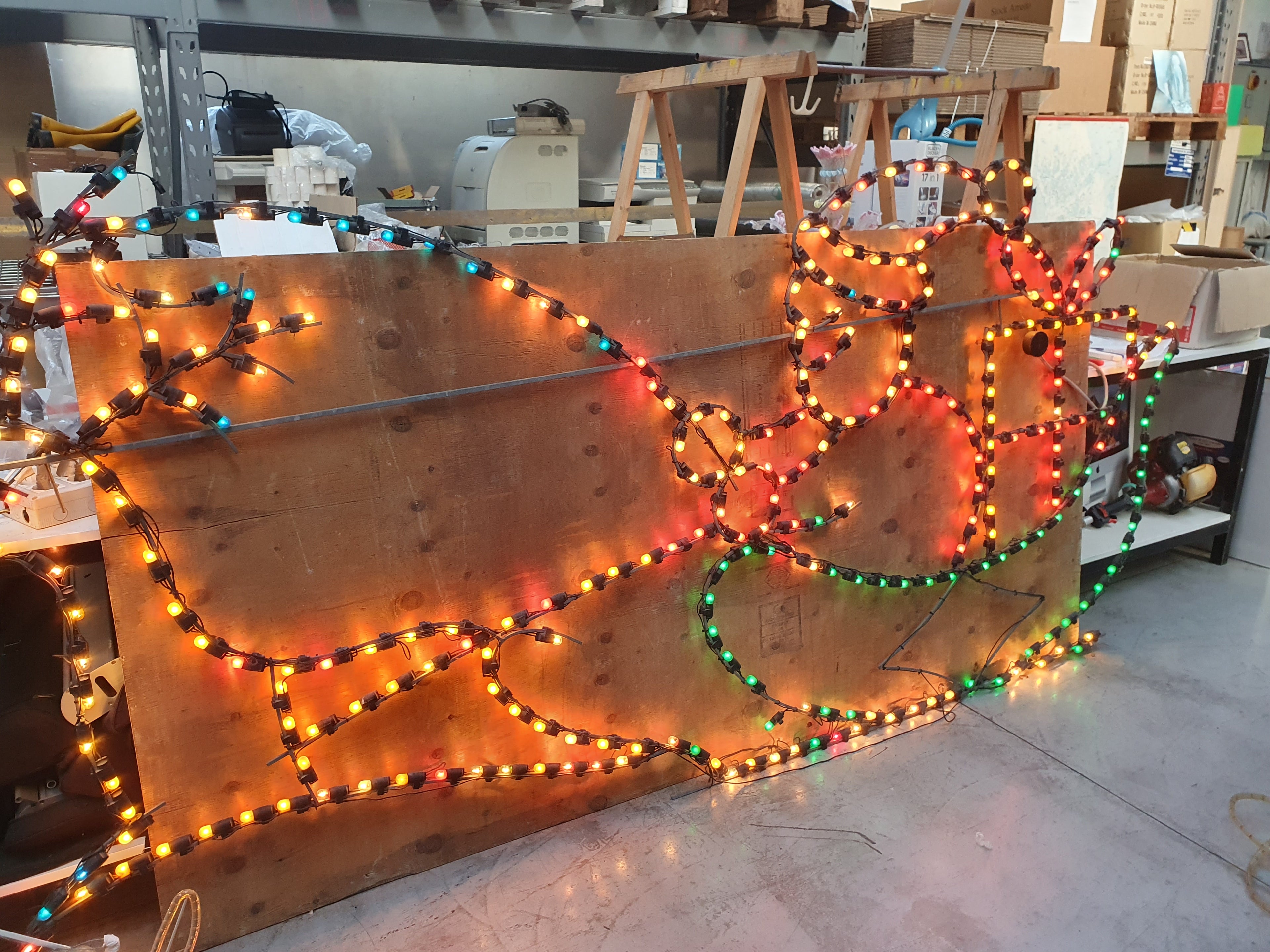 Luminaria Babbo Natale 3 metri con slitta e renna