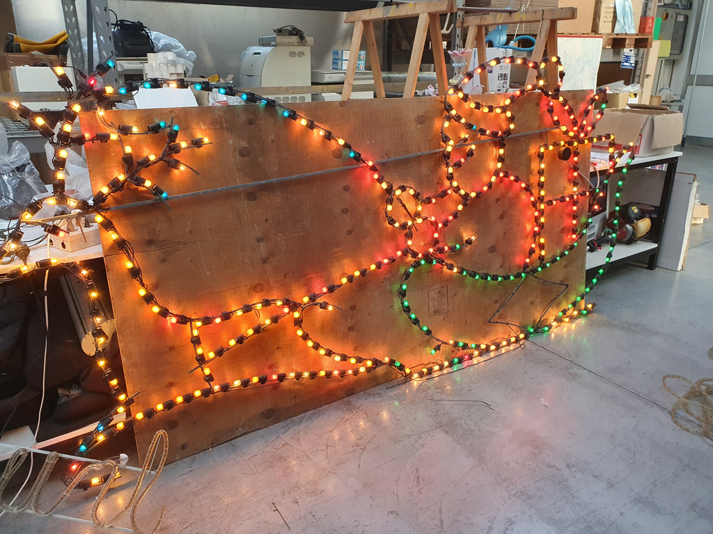 Luminaria Babbo Natale 3 metri con slitta e renna