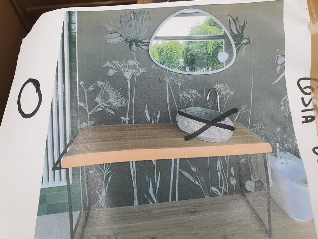 Piano lavabo rovere design moderno