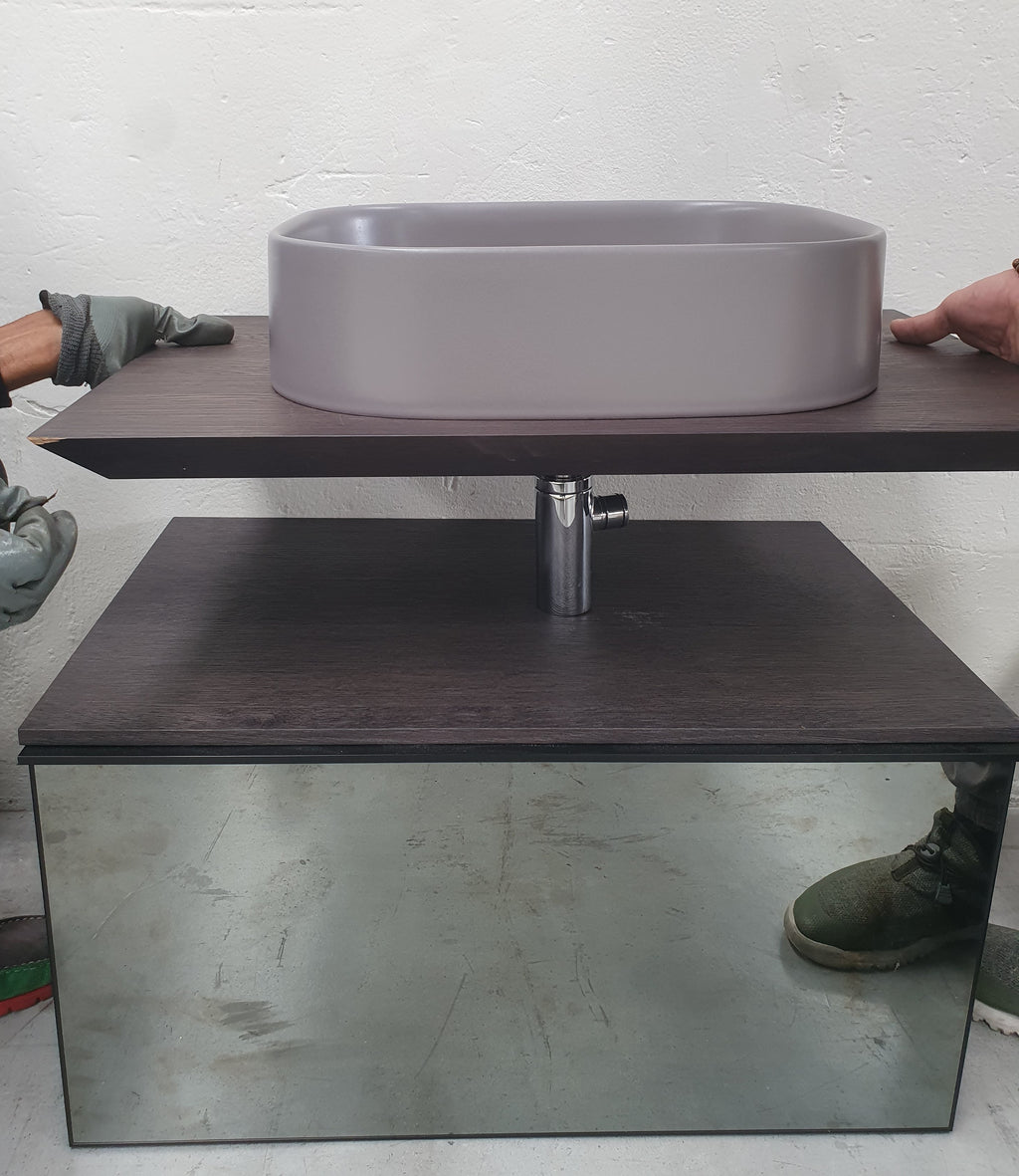 Mobile da bagno da 70 cm rovere scuro