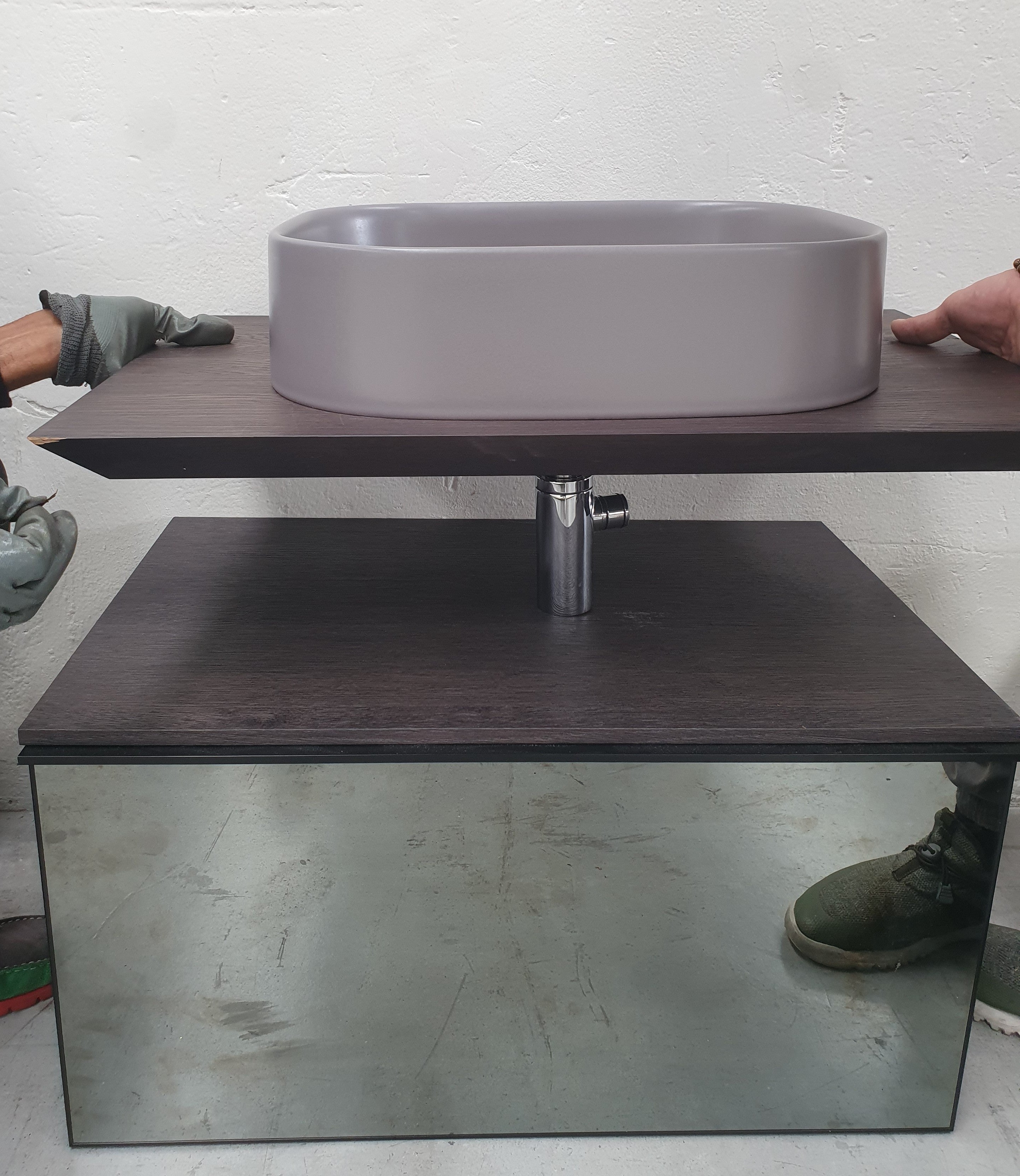 Mobile da bagno da 70 cm rovere scuro