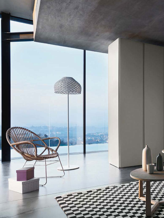 Armadio 2/ante battenti GRIGIO CORDA con scrivania in appoggio