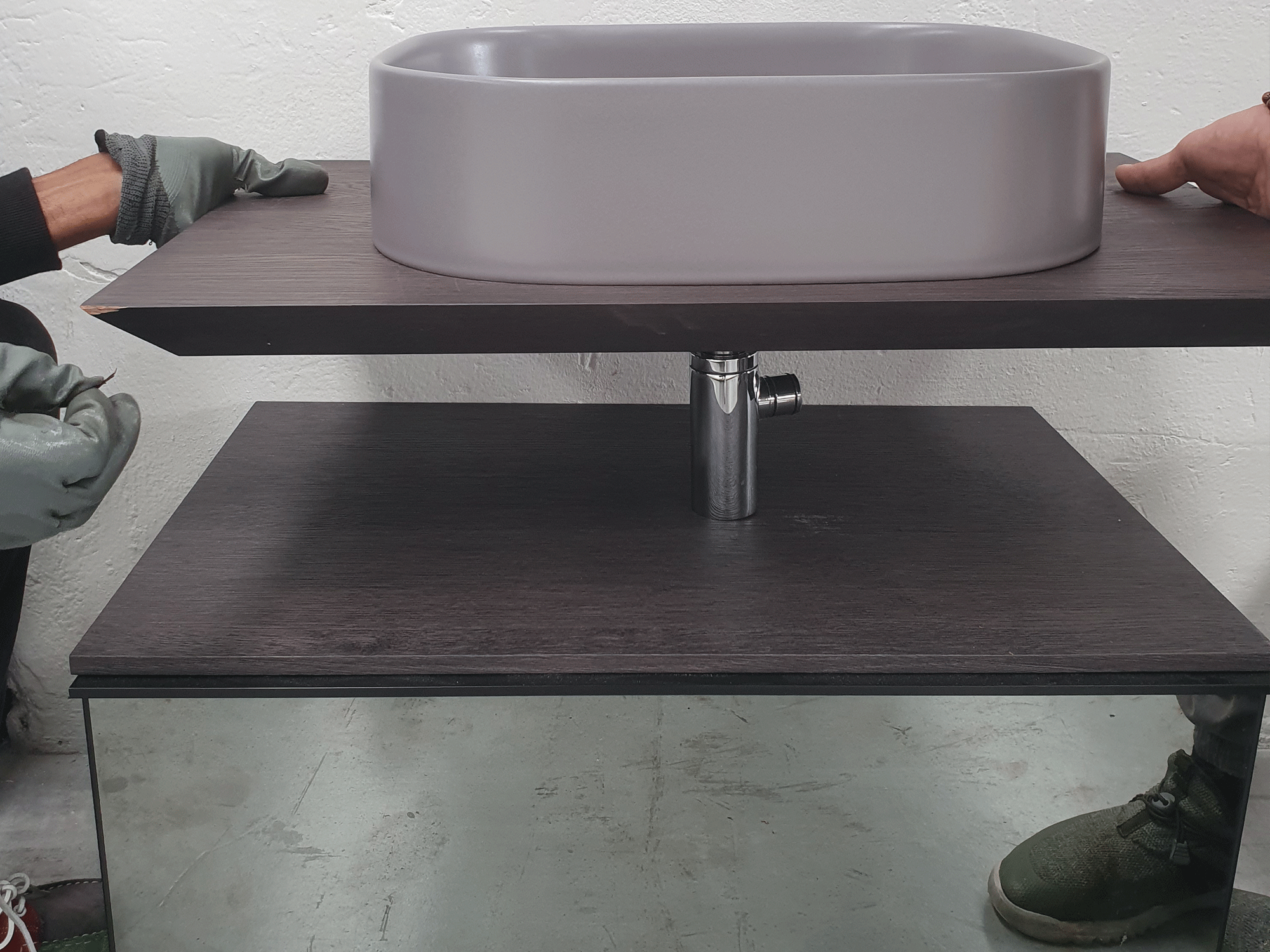 Mobile da bagno da 70 cm rovere scuro
