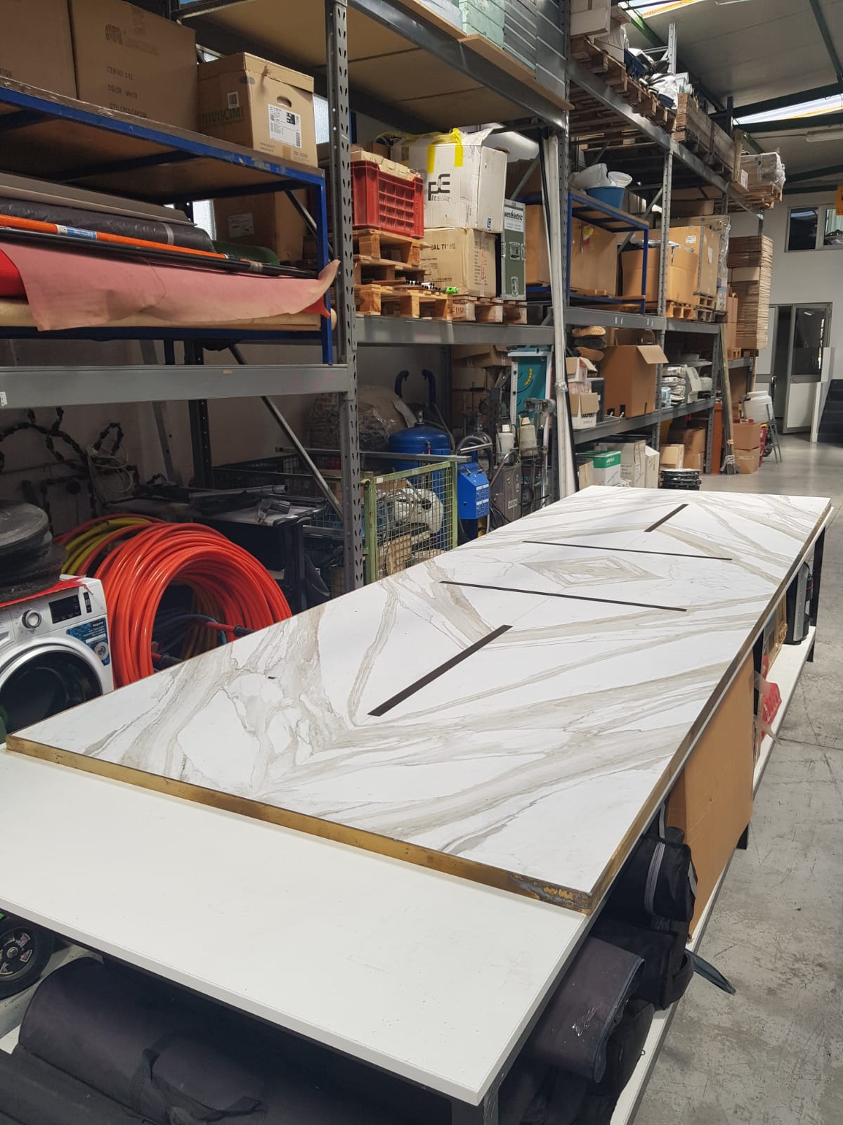 Piano tavolo rettangolare marmo casablanca L 360