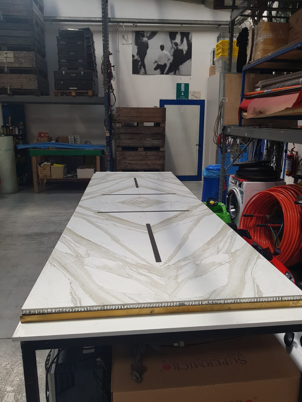 Piano tavolo rettangolare marmo casablanca L 360