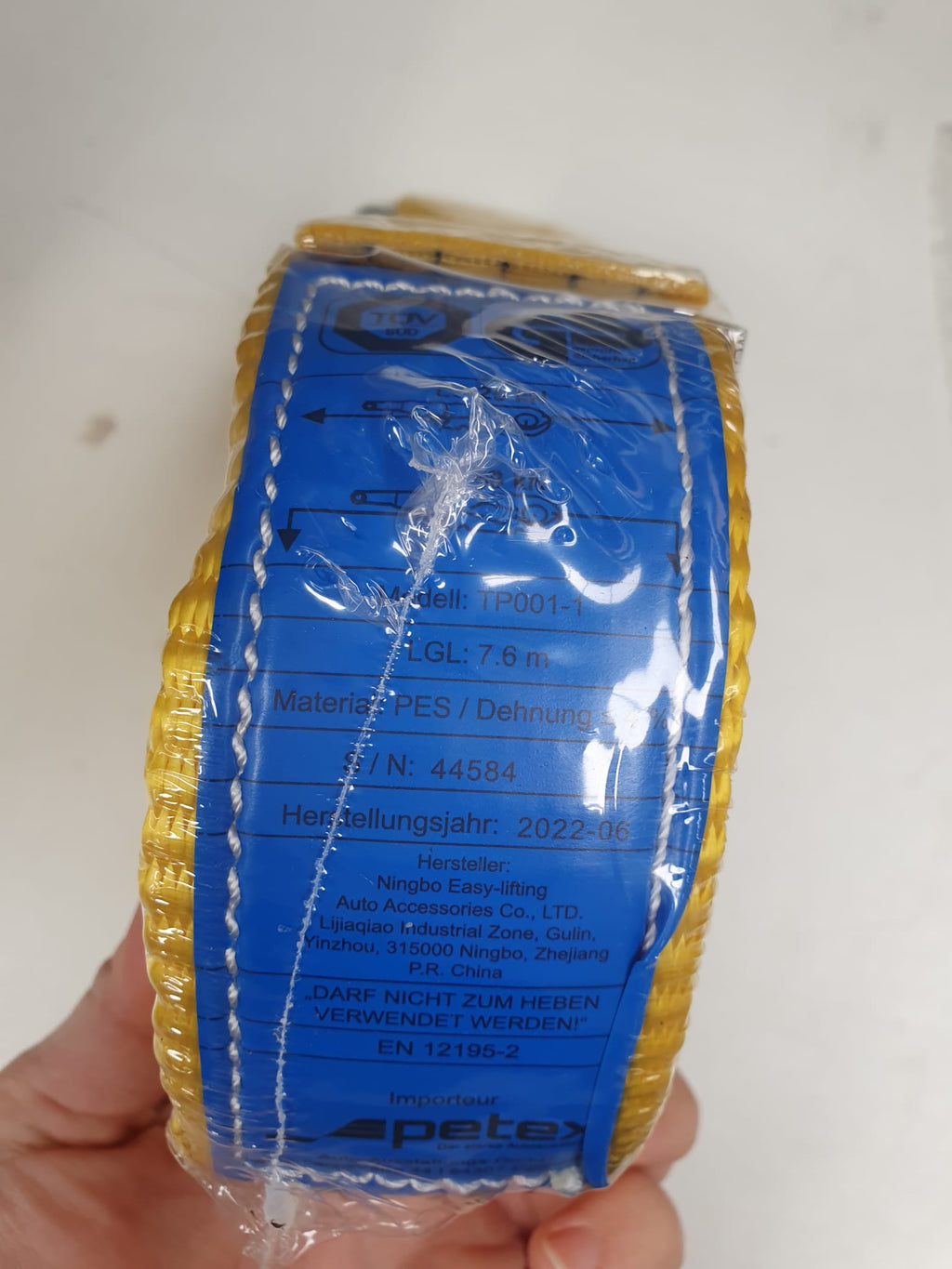 Petex 43193519 cinghia di tensione senza cricchetto 7,6 m, 50 mm