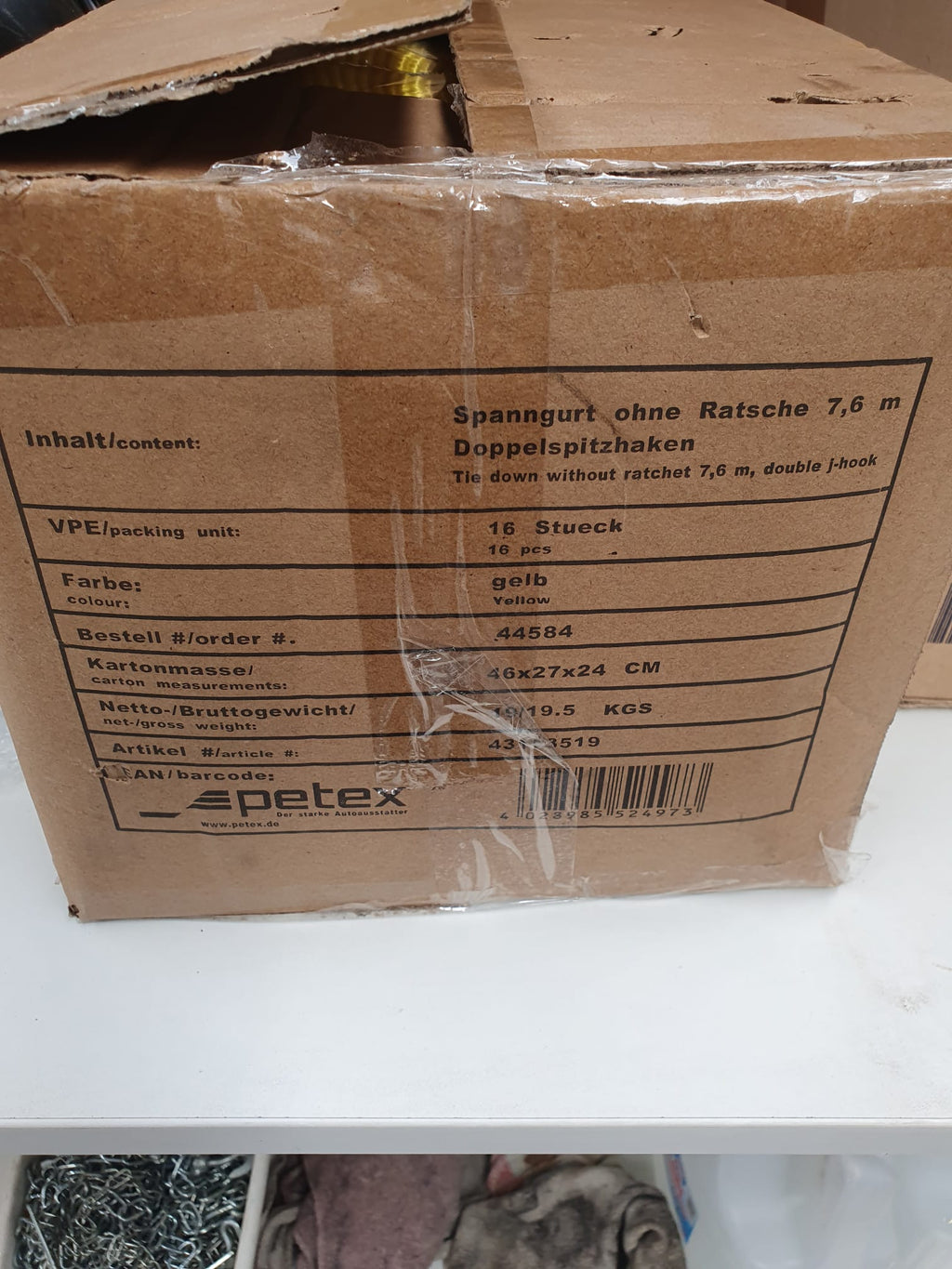 Petex 43193519 cinghia di tensione senza cricchetto 7,6 m, 50 mm