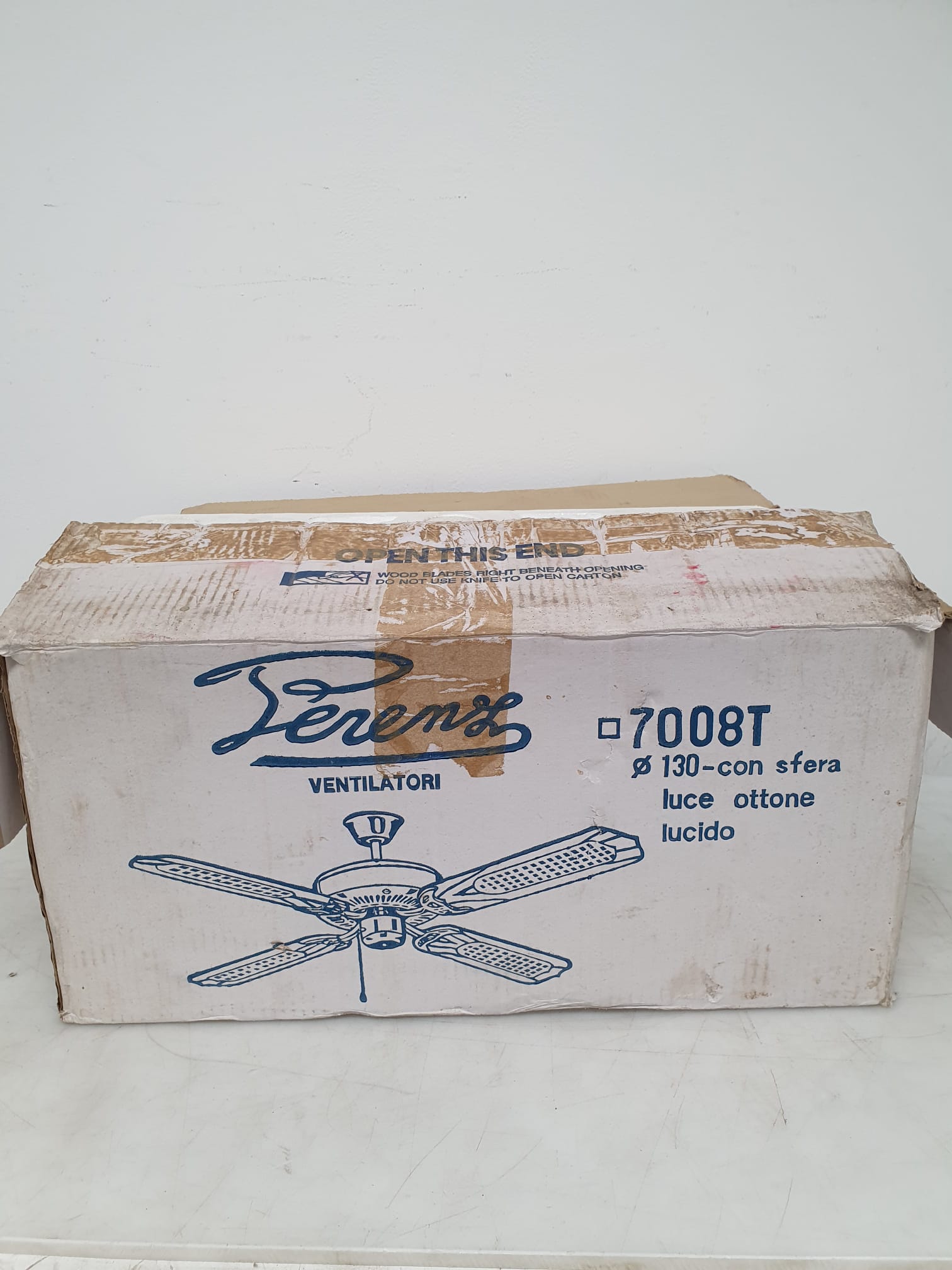 Perenz vetilatore 7008T d 130 con sfera luce ottone lucido