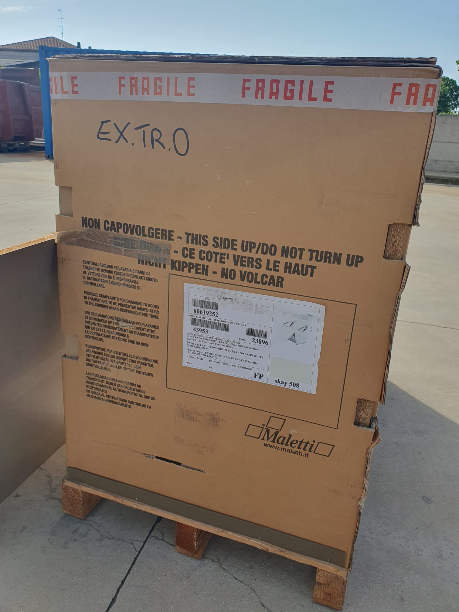 Lavatesta parrucchieri Maletti Luxor 43953 bianca