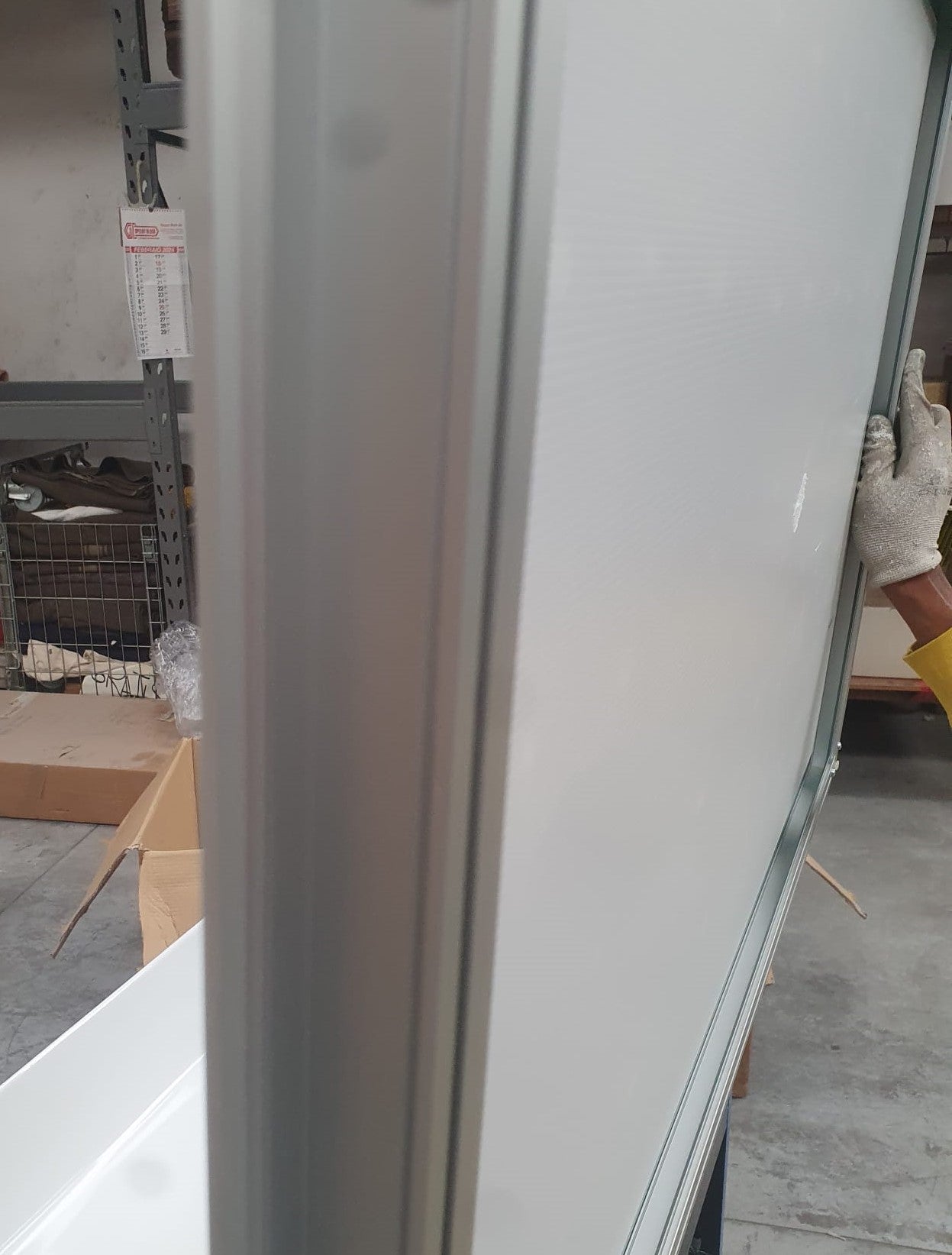 Mobile da bagno 3 cassetti blu con specchio