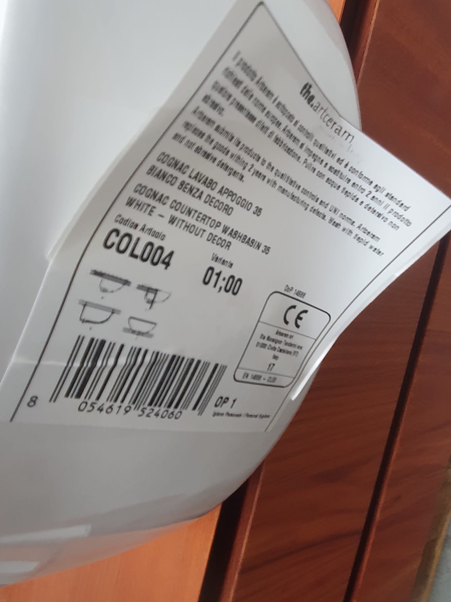 Mobile bagno sospeso ciliegio