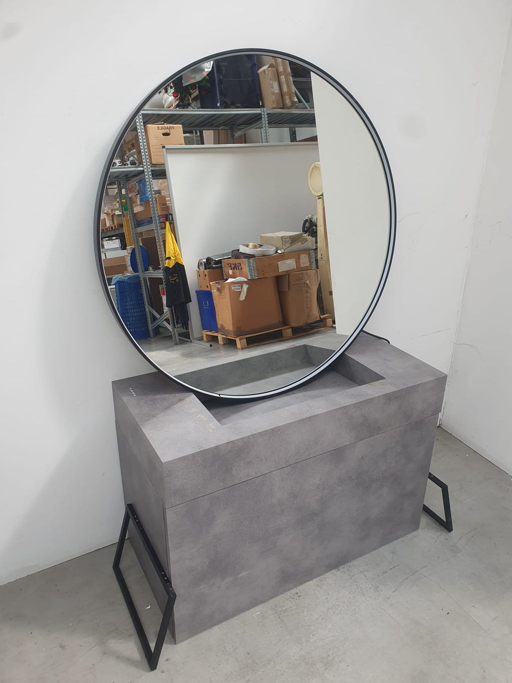 Mobile da bagno moderno effetto pietra L 96 cm