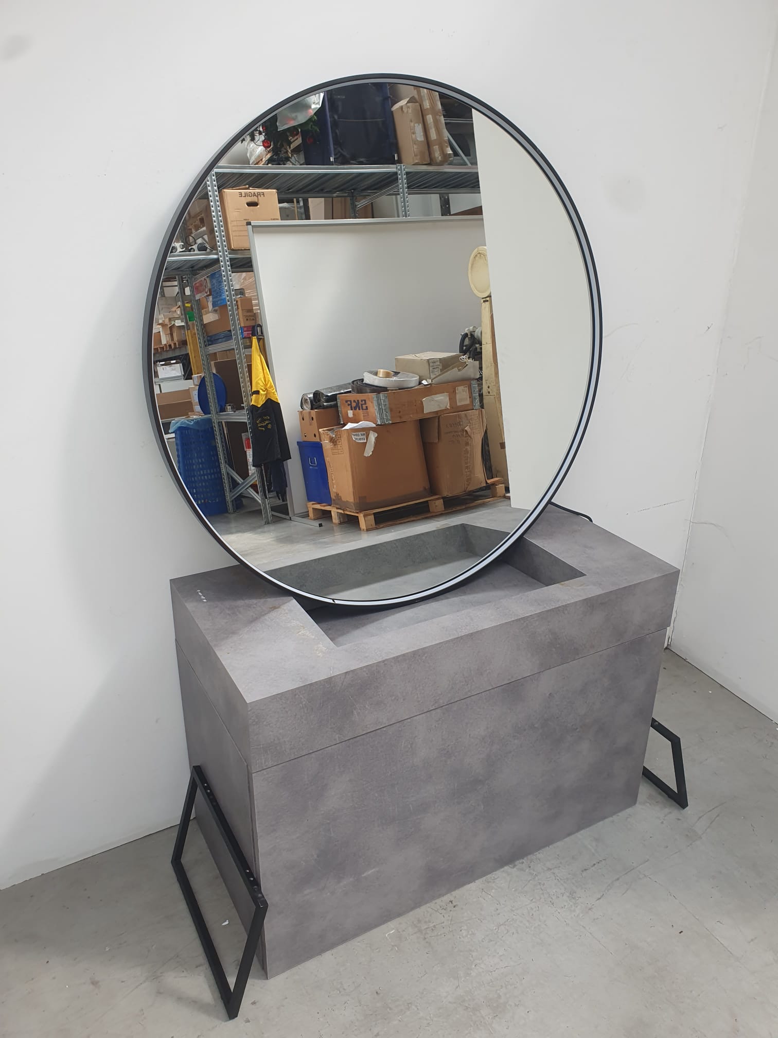 Mobile da bagno moderno effetto pietra L 96 cm