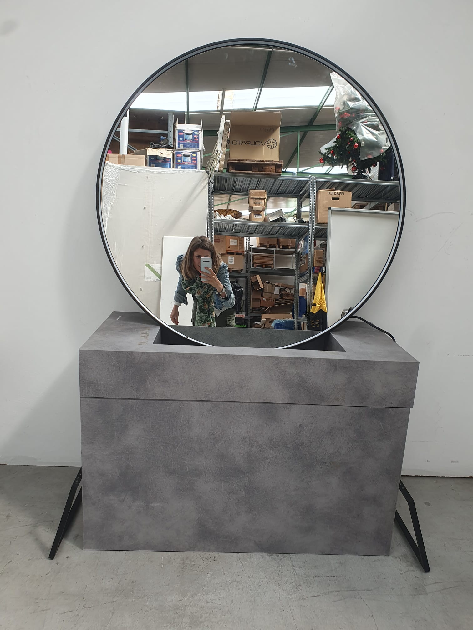 Mobile da bagno moderno effetto pietra L 96 cm