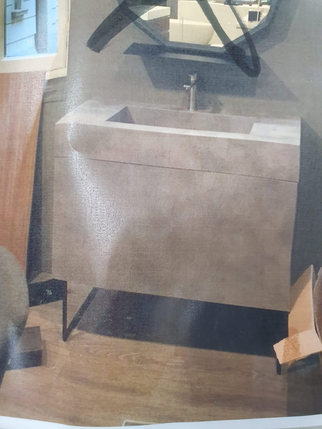 Mobile da bagno moderno effetto pietra L 96 cm