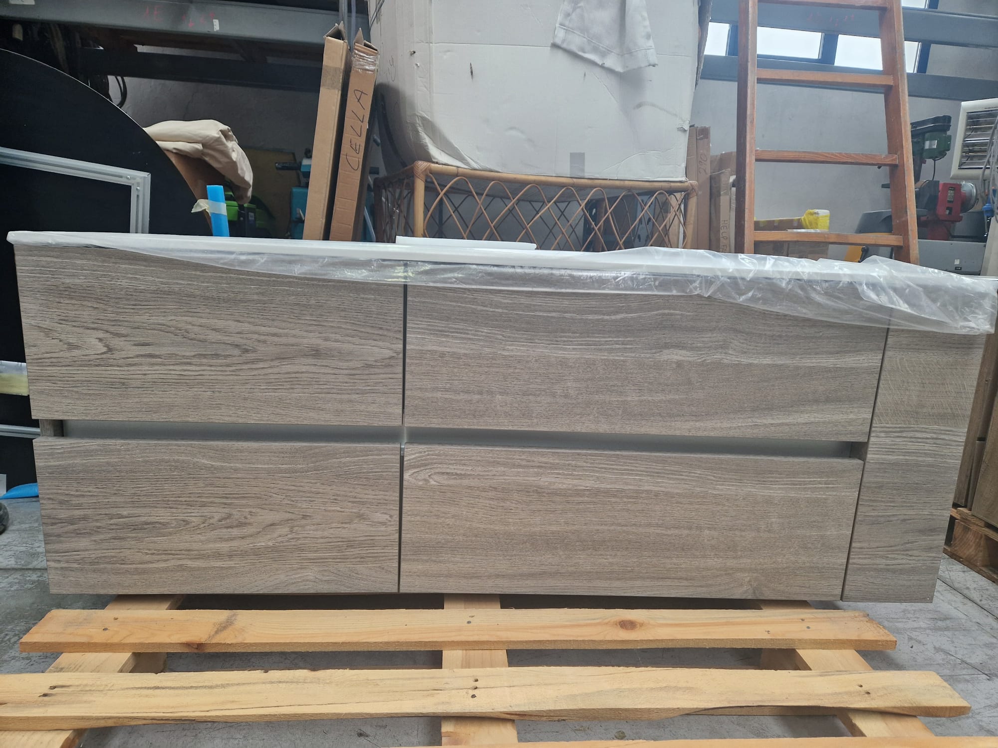 Mobile bagno 4 cassetti e laterale a giorno