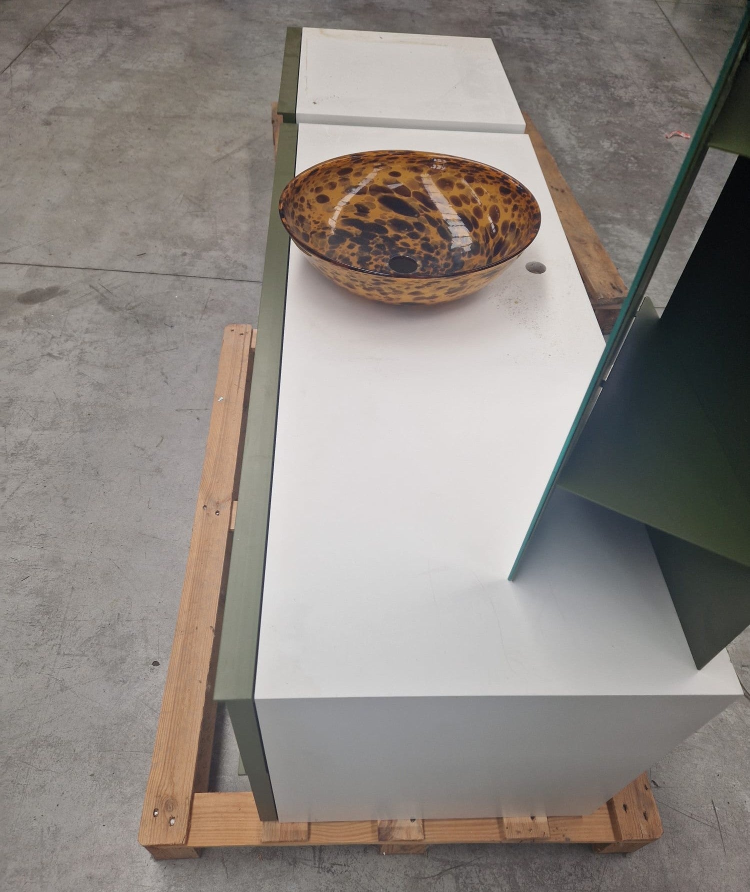 Mobile da bagno bianco/verde salvia