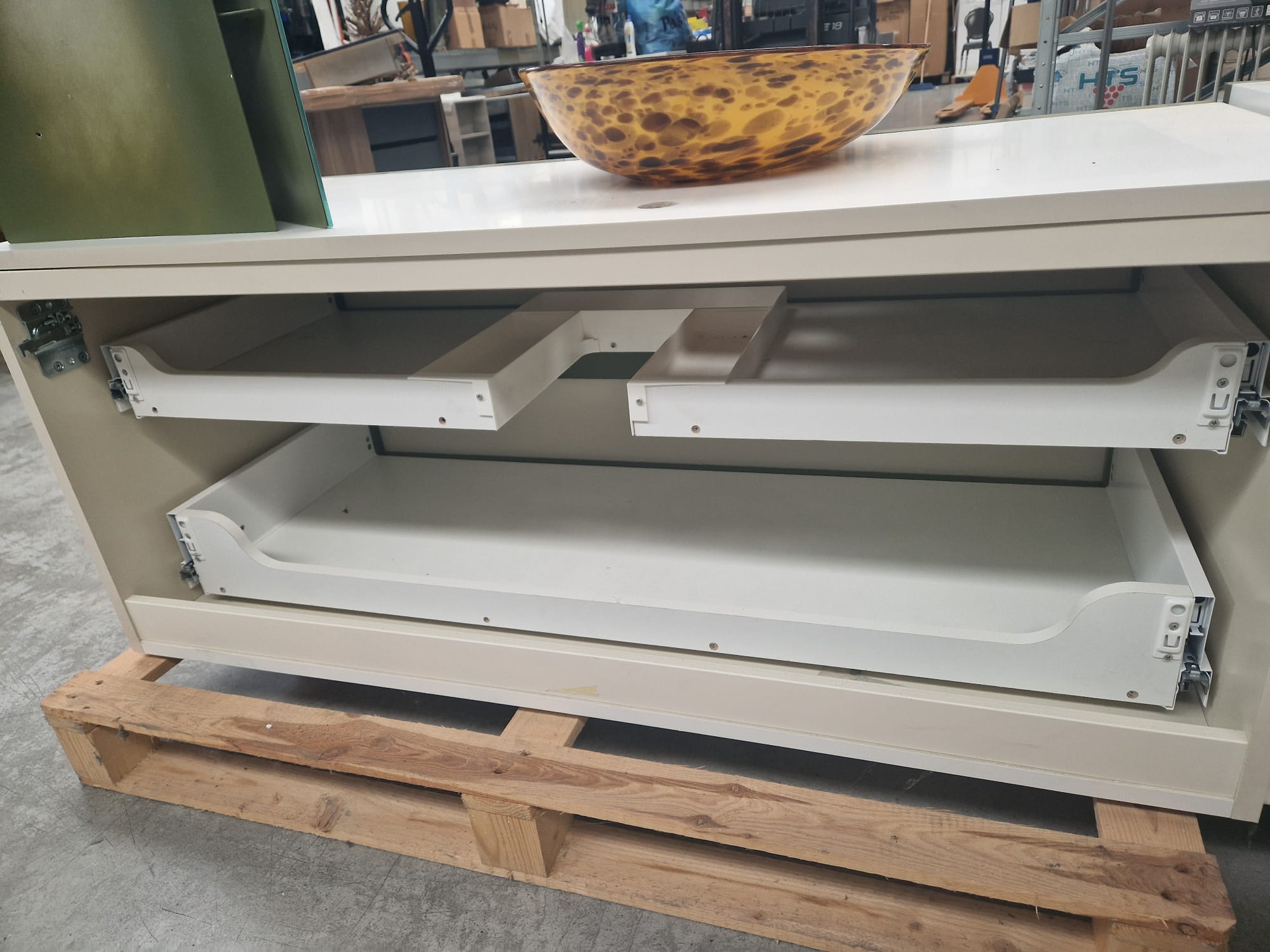 Mobile da bagno bianco/verde salvia