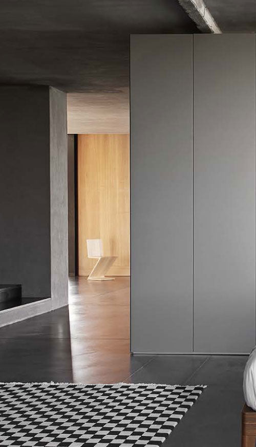 Armadio 2/ante battenti GRIGIO CORDA con scrivania in appoggio