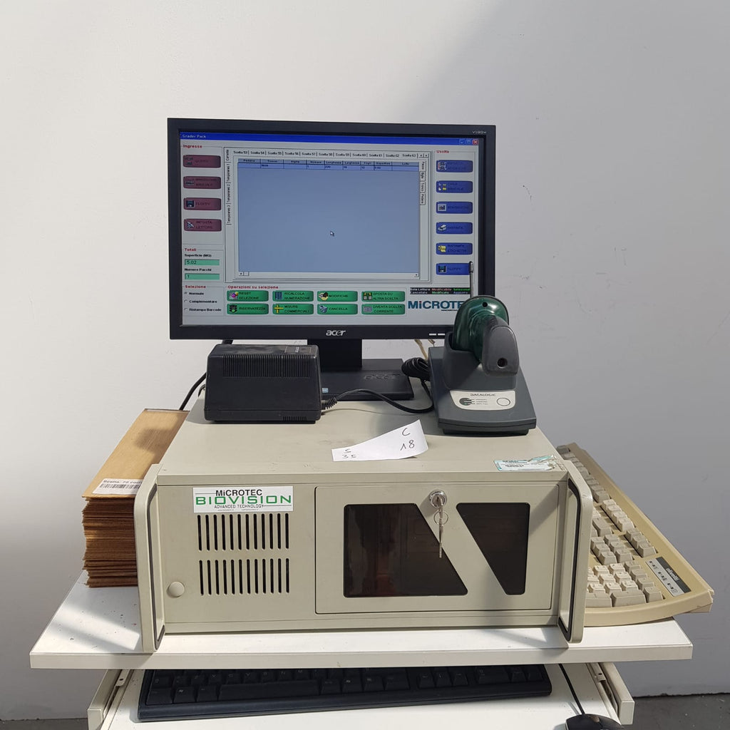 Microtec BioVision PC + gestionale Grader Pack + Intermec Easycoder PM4i etichet
