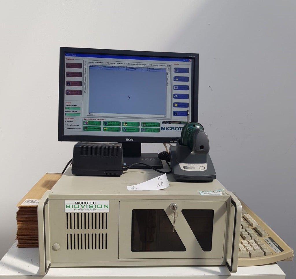 Microtec BioVision PC + gestionale Grader Pack + Intermec Easycoder PM4i etichet