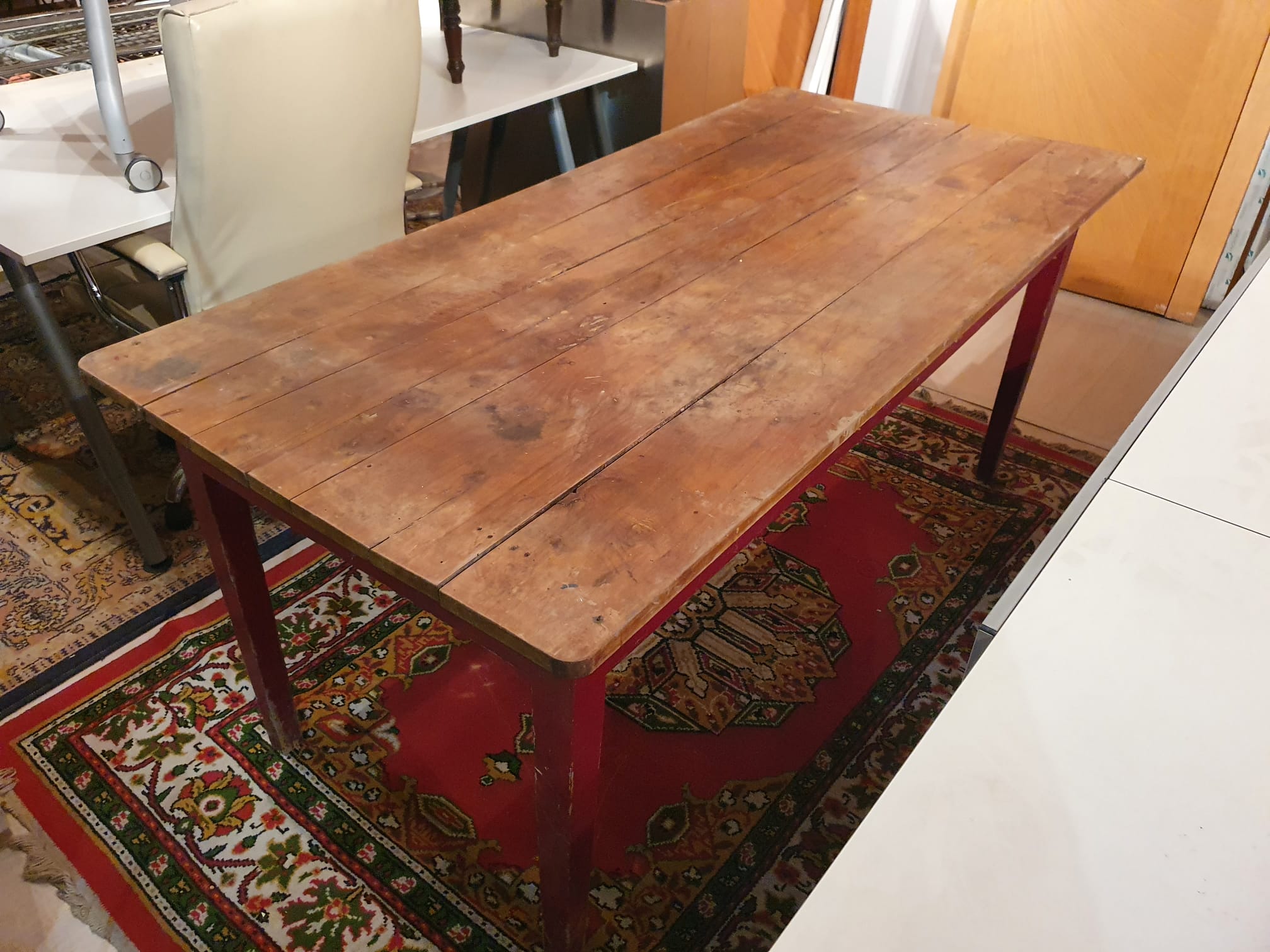 Tavolo vintage noce massello con cassetto