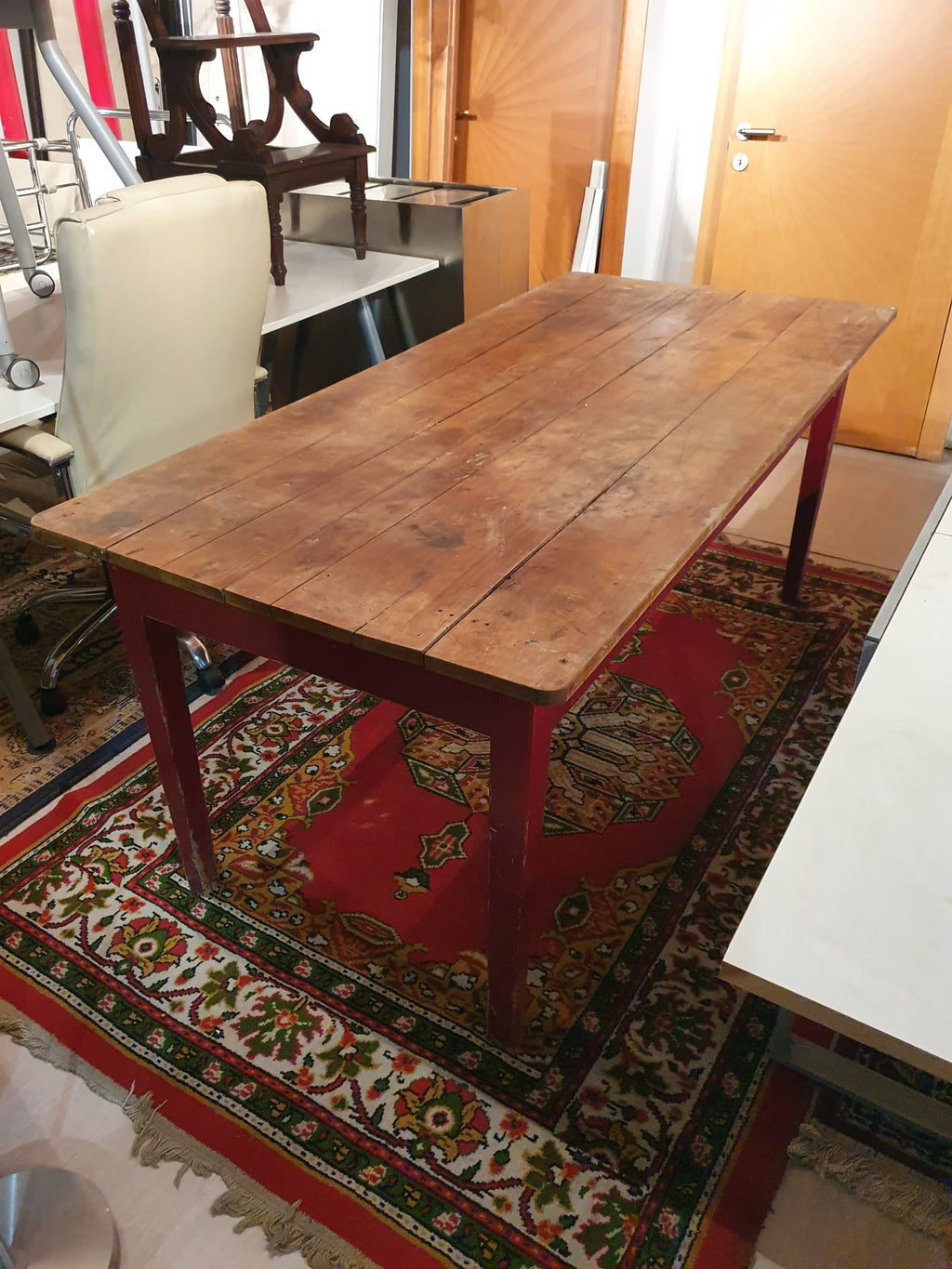 Tavolo vintage noce massello con cassetto