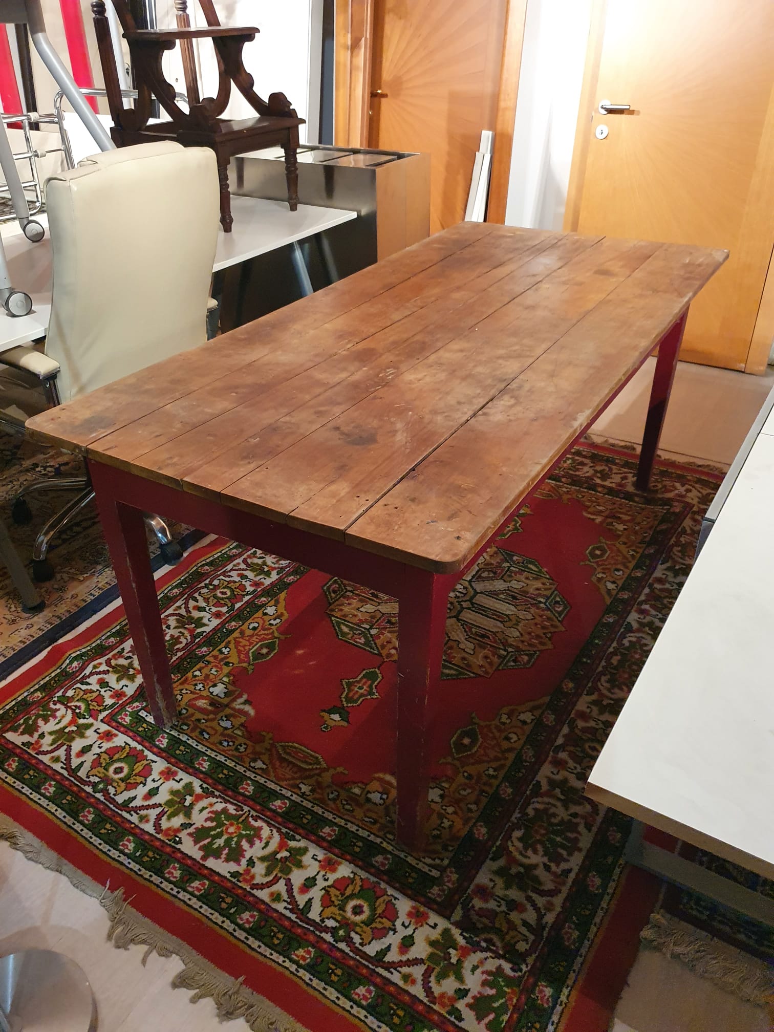 Tavolo vintage noce massello con cassetto