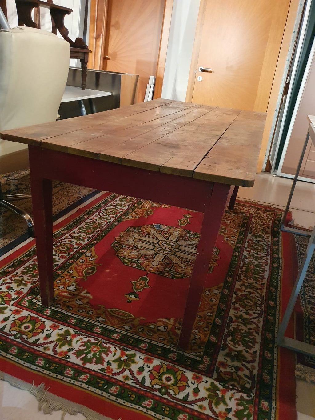 Tavolo vintage noce massello con cassetto