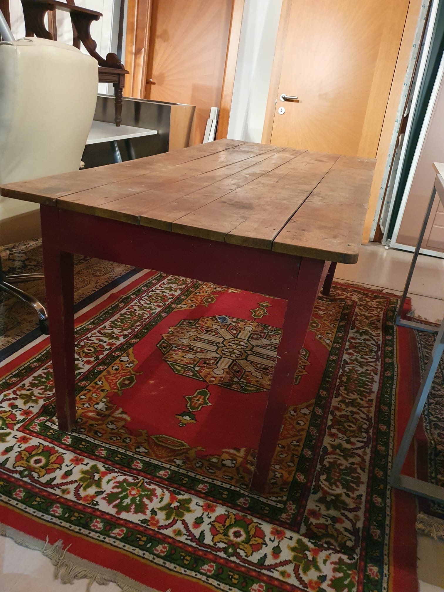 Tavolo vintage noce massello con cassetto