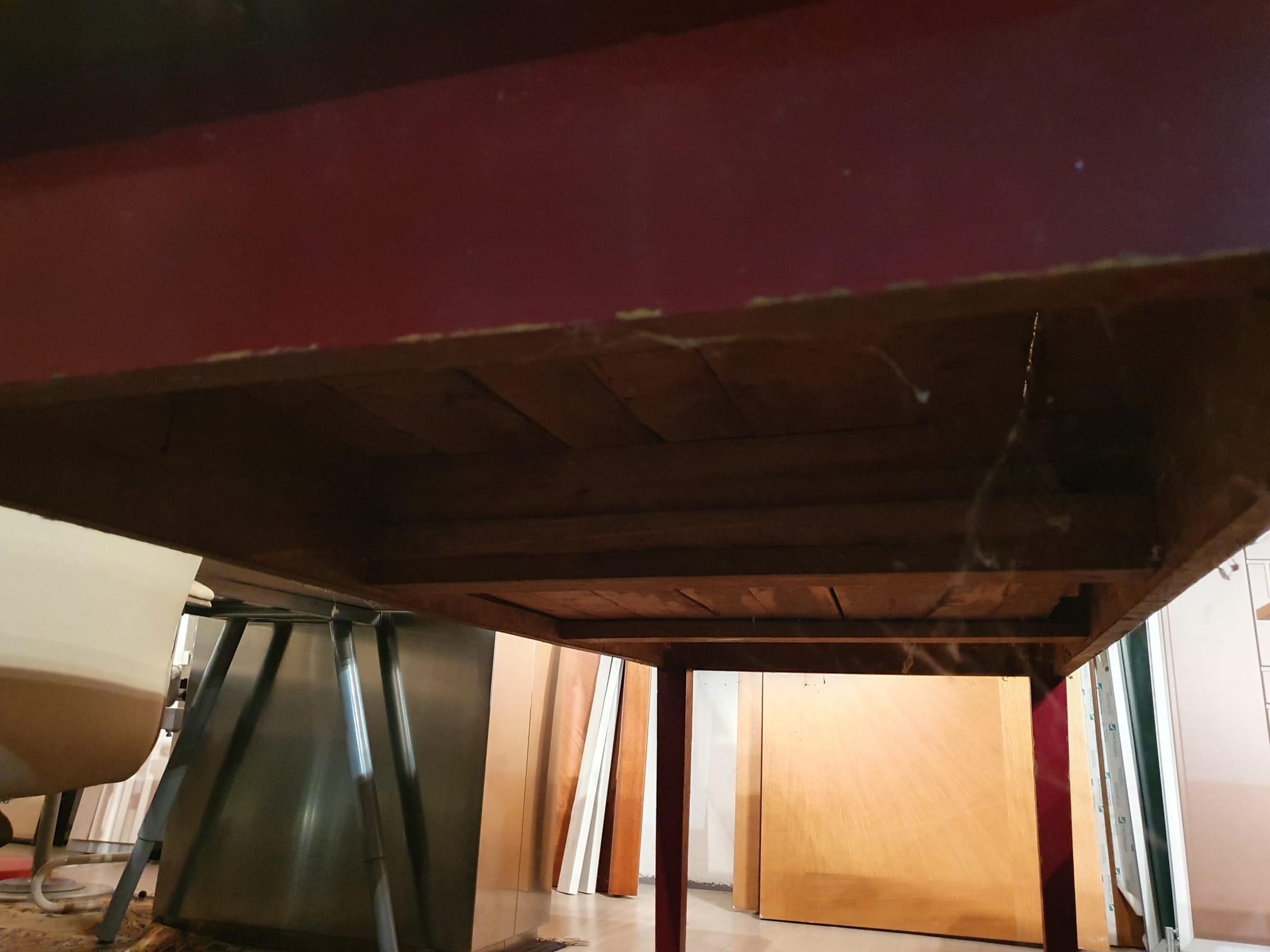 Tavolo vintage noce massello con cassetto