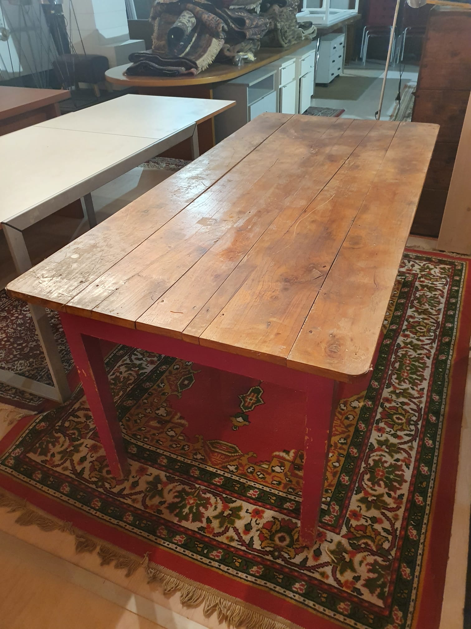 Tavolo vintage noce massello con cassetto