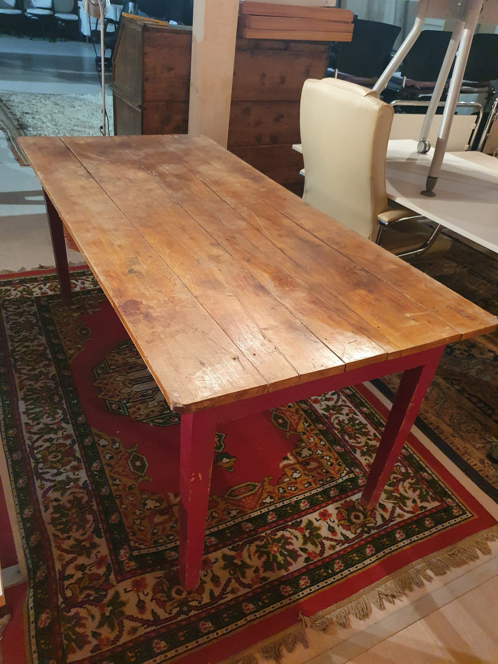 Tavolo vintage noce massello con cassetto